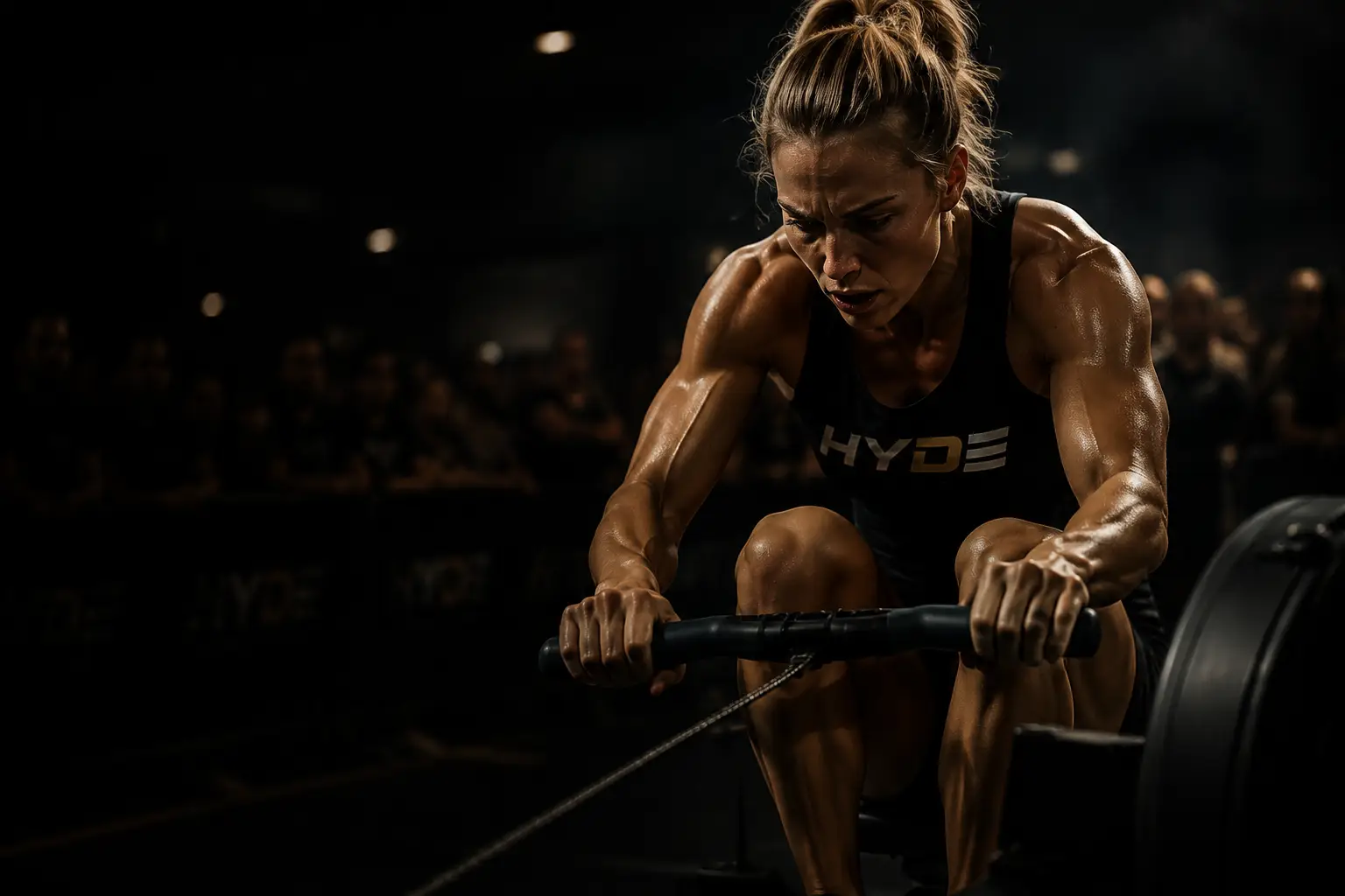 Athlete reviewing training data